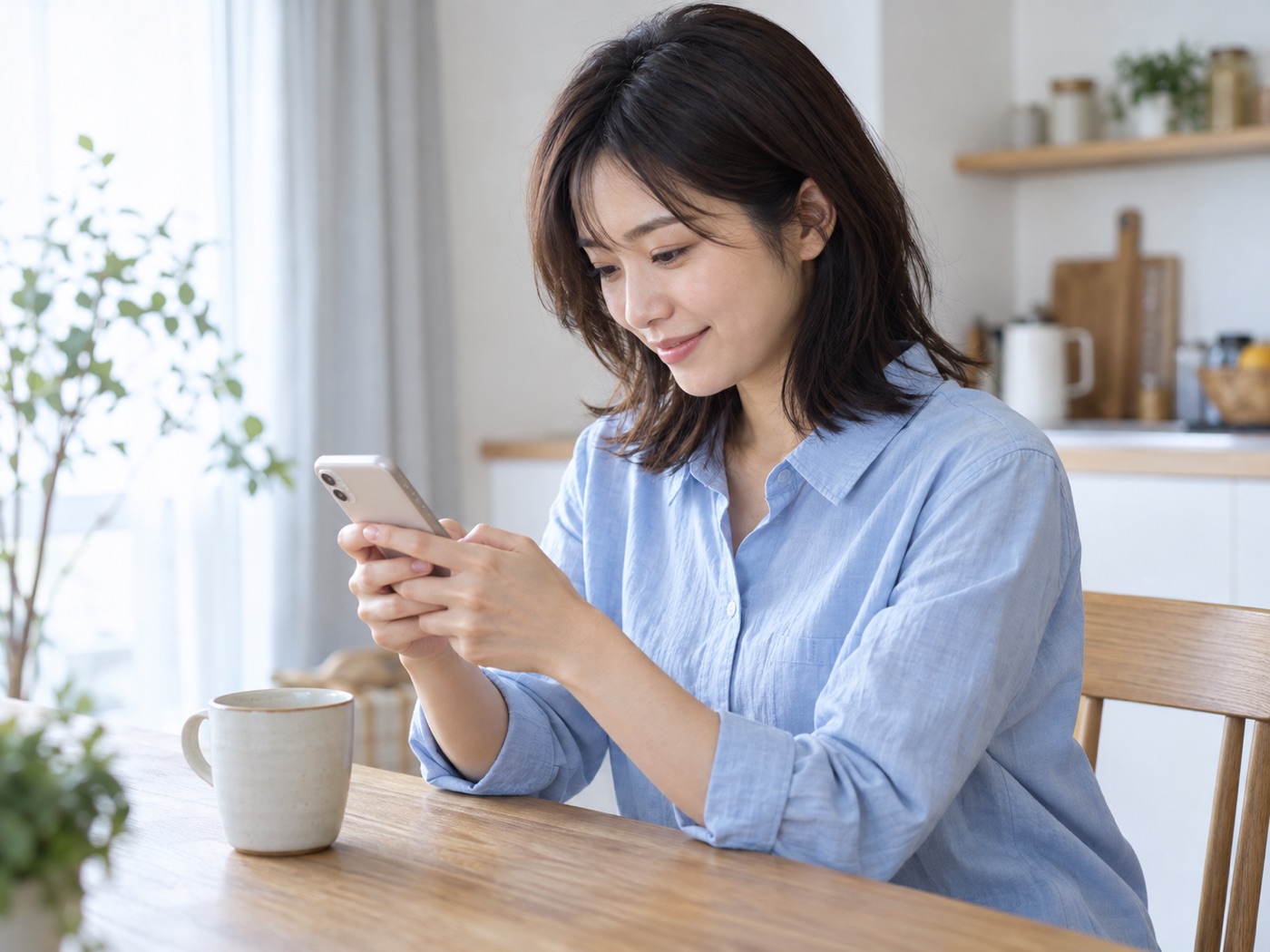 女性がメッセージを入力する活動イメージ